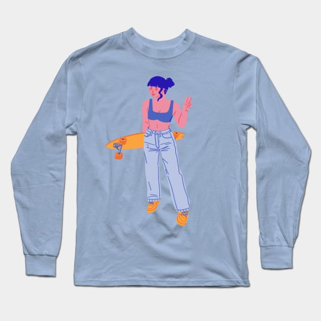 Cool Girl Zone Long Sleeve T-Shirt by Lethy studio